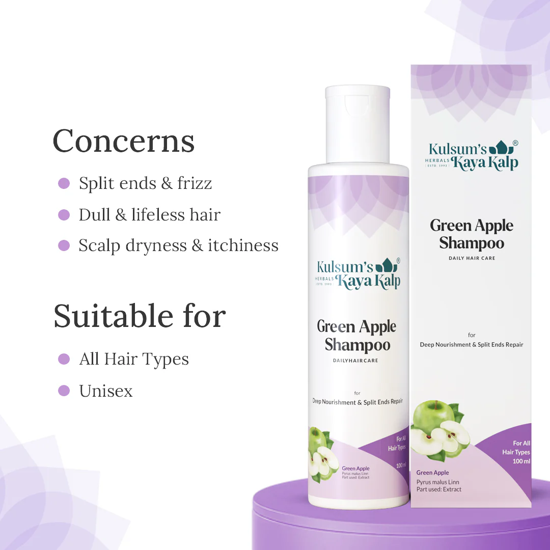 Green Apple Shampoo For Deep Nourishment & Split Ends Repair - Image 4