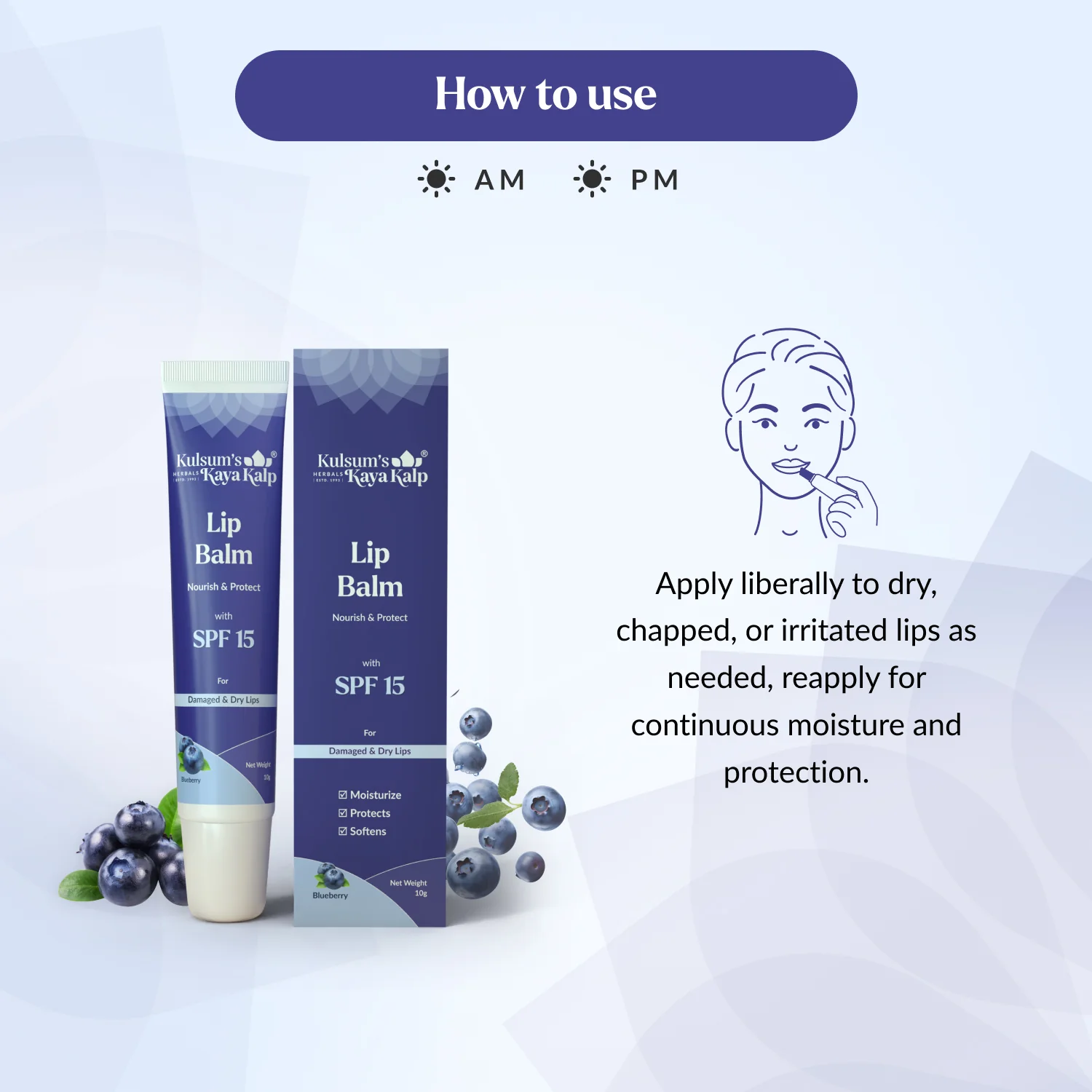 Lip Balm Pack of 2 Blueberry & Strawberry Lip Balm - Image 4