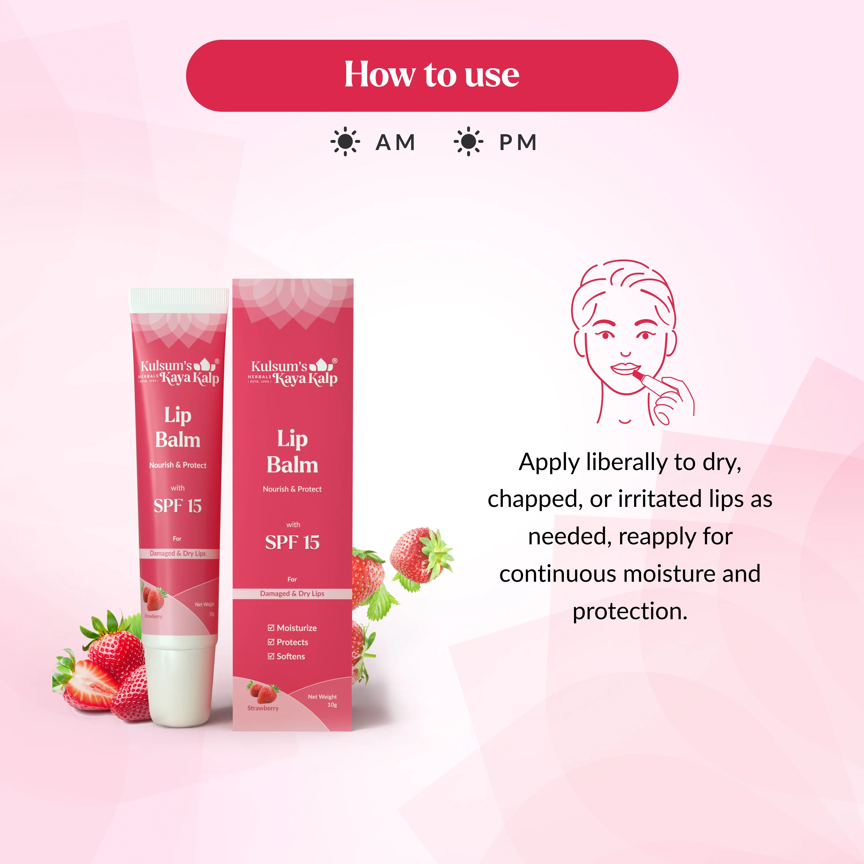 Lip Balm Pack of 2 Blueberry & Strawberry Lip Balm - Image 8