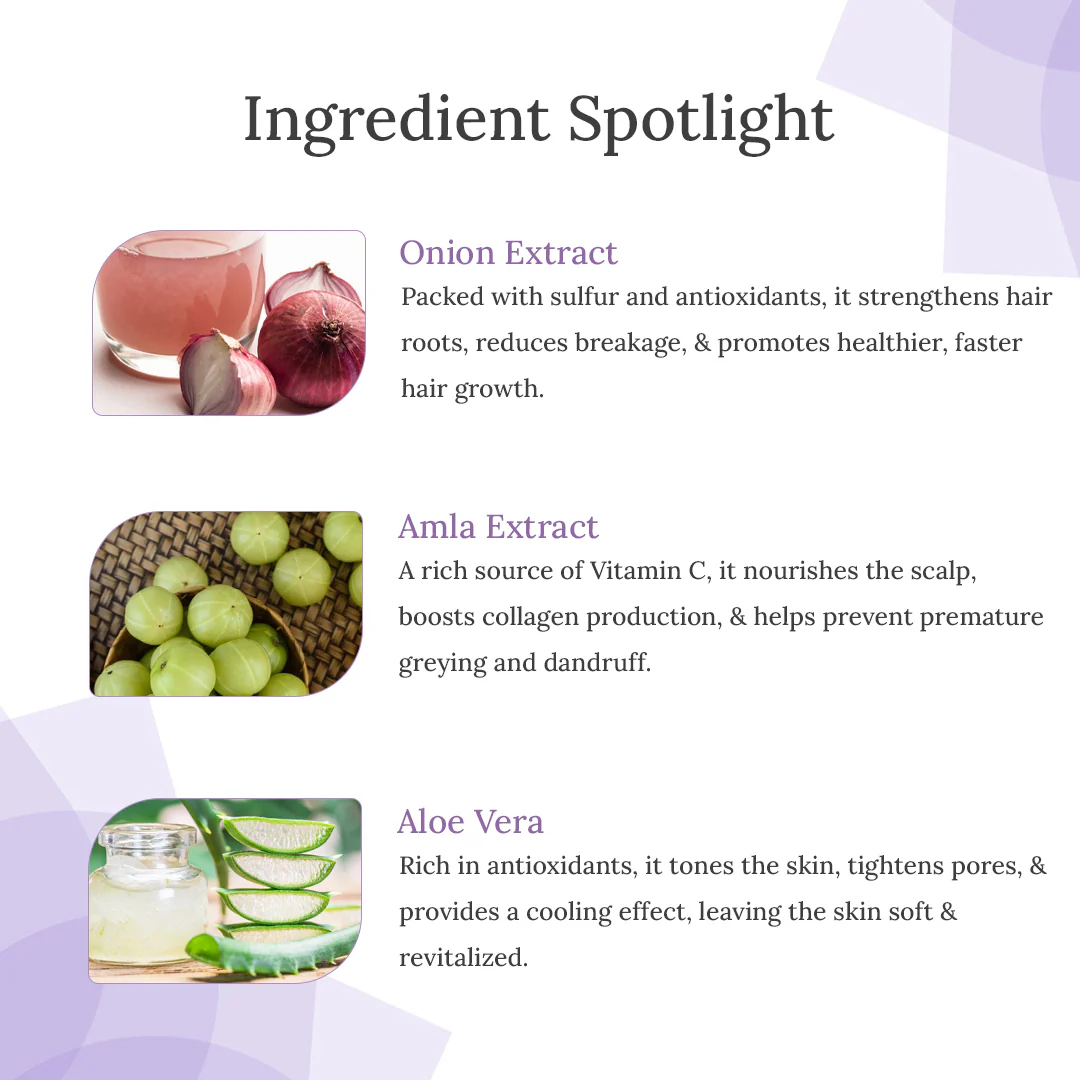 Red Onion Shampoo For Anti Dandruff & Anti Hair Fall, Balances pH - Image 3