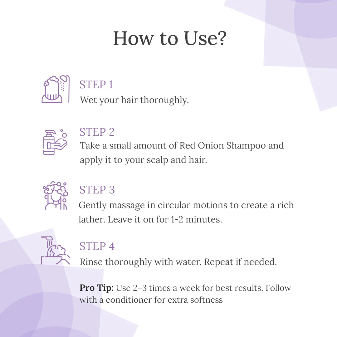 Red Onion Shampoo For Anti Dandruff & Anti Hair Fall, Balances pH - Image 6